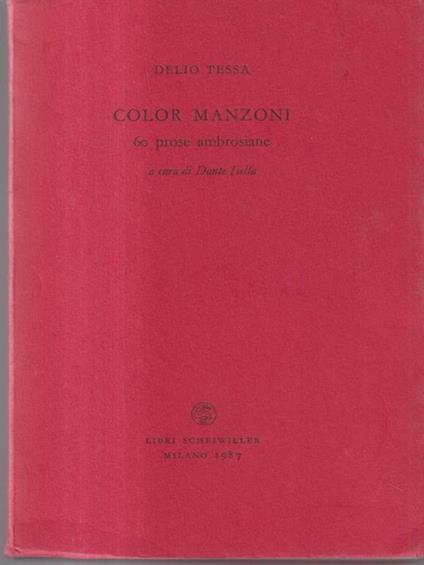 Color Manzoni - 60 Prose Ambrosiane - Delio Tessa - copertina