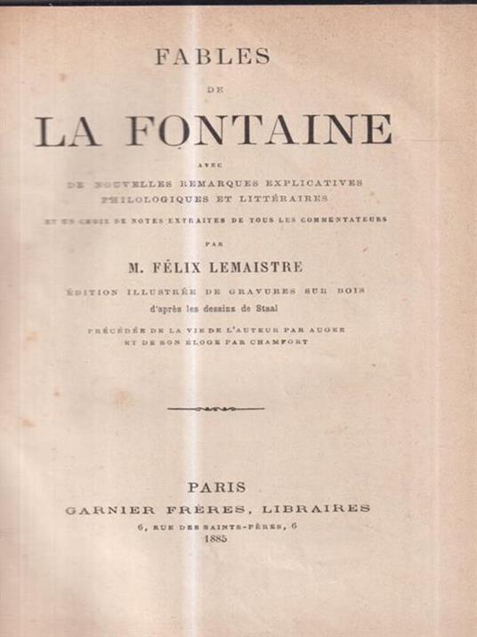 Fables - Jean de La Fontaine - copertina
