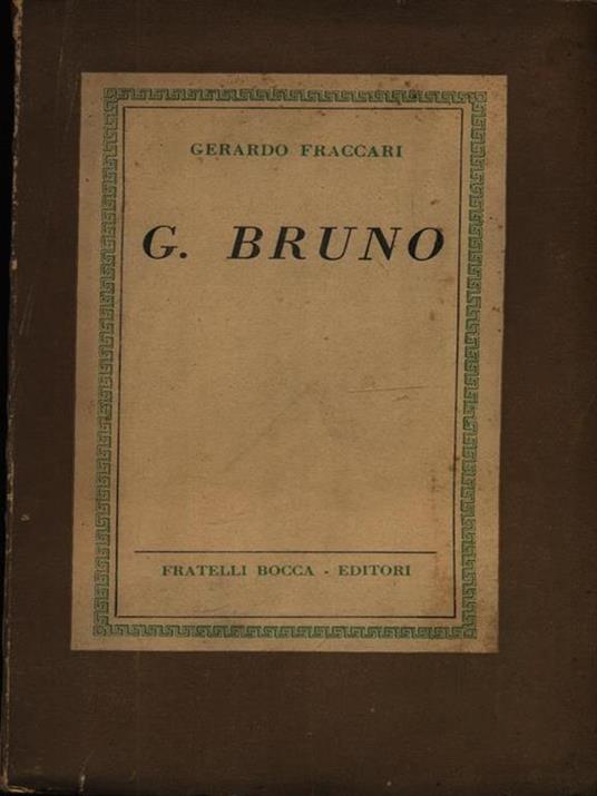 G. Bruno - Gerardo Fraccari - copertina