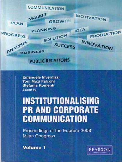 Institutionalising PR and Corporate Communication - copertina