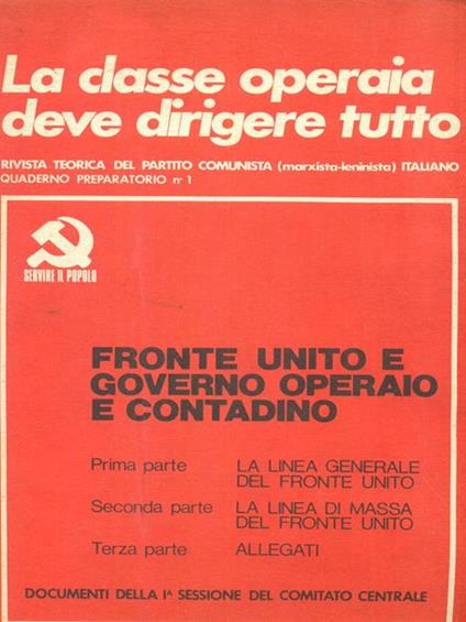 La Classe Operaia Deve Dirigere Tutto - copertina