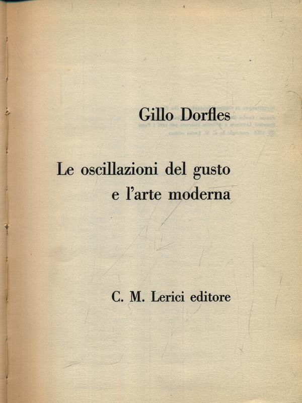 Le oscillazioni del gusto e l'arte moderna