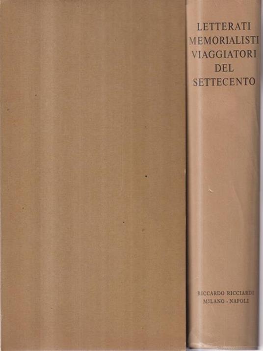 Letterati, memorialisti e viaggiatori del Settecento - copertina