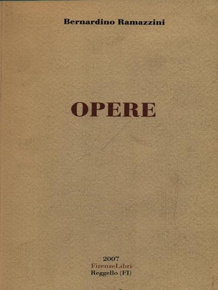 Opere - Bernardo Ramazzini - copertina
