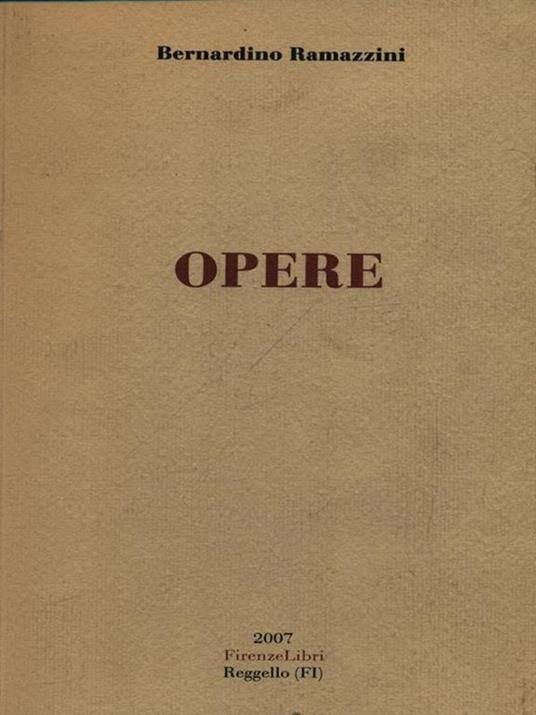 Opere - Bernardo Ramazzini - copertina