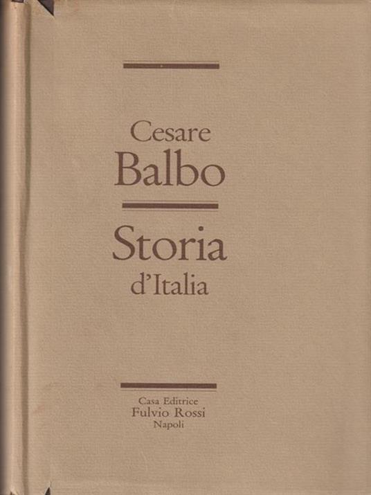 Storia D'Italia - Cesare Balbo - copertina