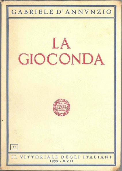 La Gioconda - Gabriele D'Annunzio - copertina