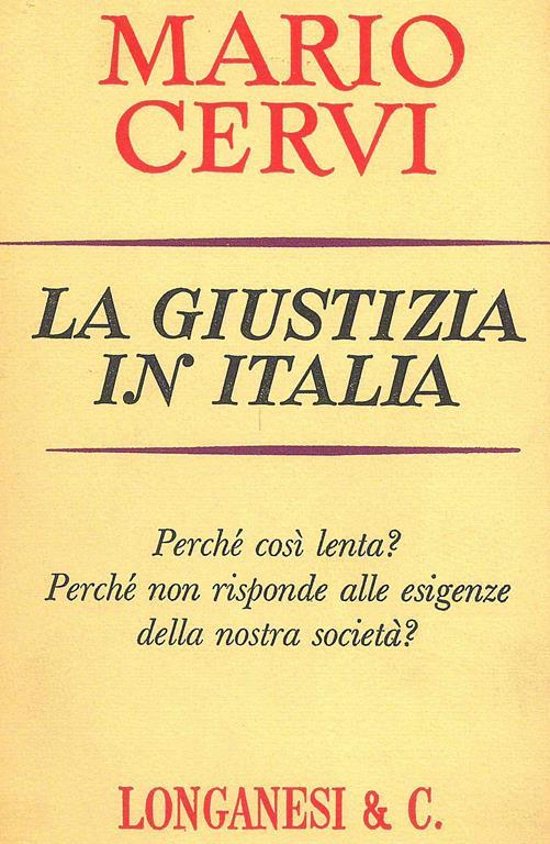 La Giustizia in Italia - Mario Cervi - copertina