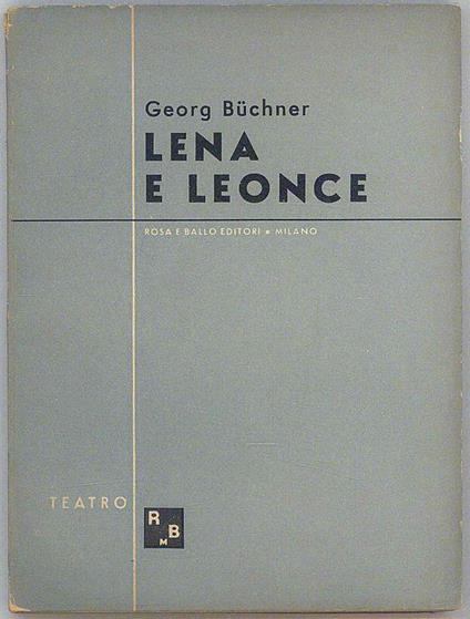Lena e Leonce - Georg Buchner - copertina