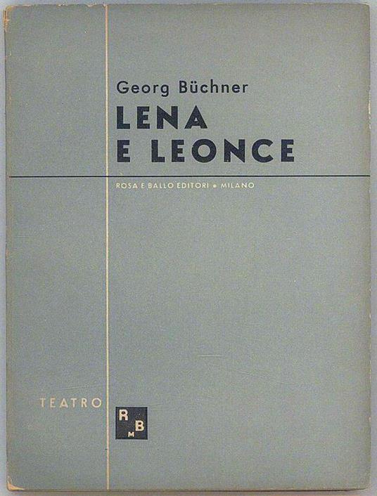 Lena e Leonce - Georg Buchner - copertina