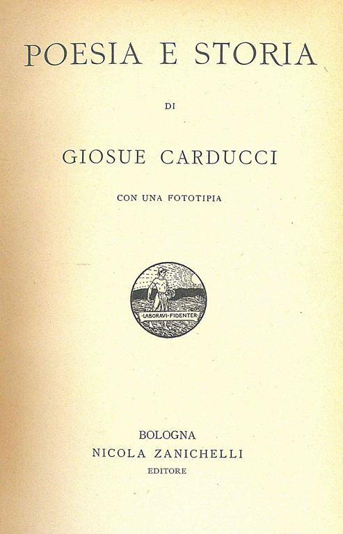 Poesia e Storia di Giosue Carducci - Giosuè Carducci - copertina