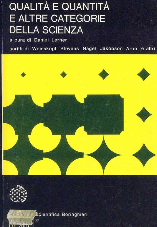 Qualità e quantità e altre categorie della sceinza - Daniel Lerner - copertina