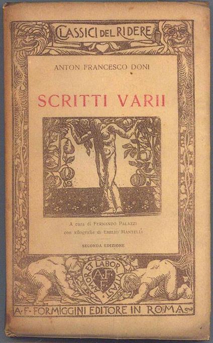 Scritti varii - Anton F. Doni - copertina