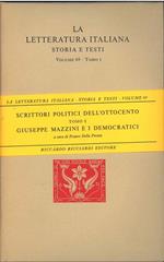 Scrittori politici dell'ottocento. Giuseppe Mazzini