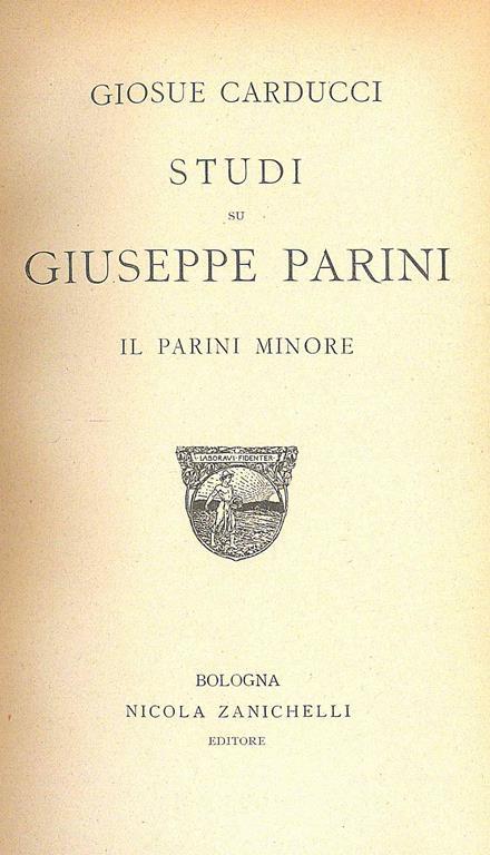Studi su Giuseppe Parini - Giosuè Carducci - copertina