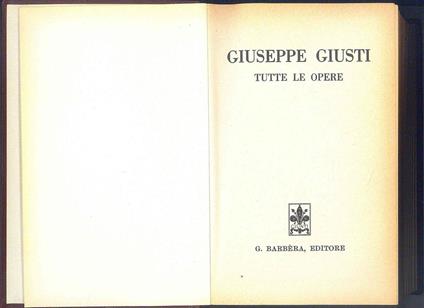 Tutte le opere - Giuseppe Giusti - copertina