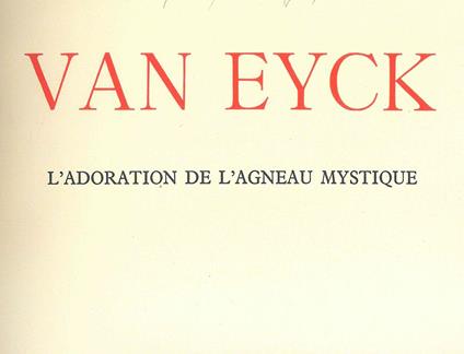 Van Eyck. L'adoration de l'Agneau Mystique - copertina