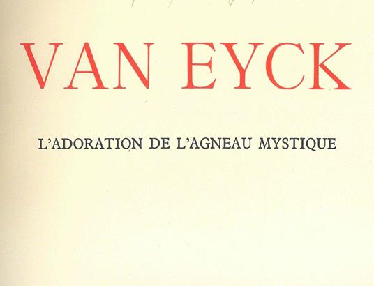 Van Eyck. L'adoration de l'Agneau Mystique - copertina
