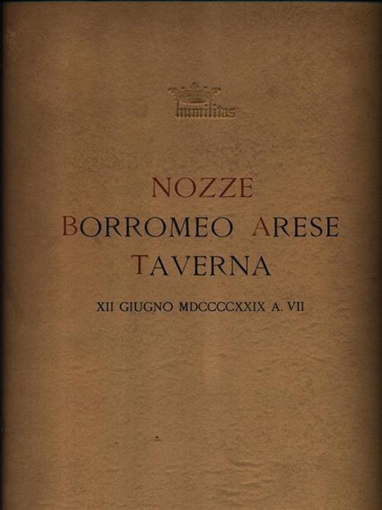 Nozze Borromeo Arese Taverna - Gilberto Galbiati - copertina