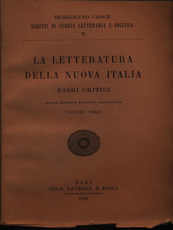 La letteratura della Nuova Italia vol. 3