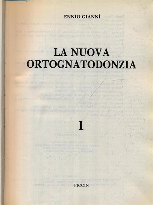 La nuova ortognatodonzia - Ennio Giannì - copertina