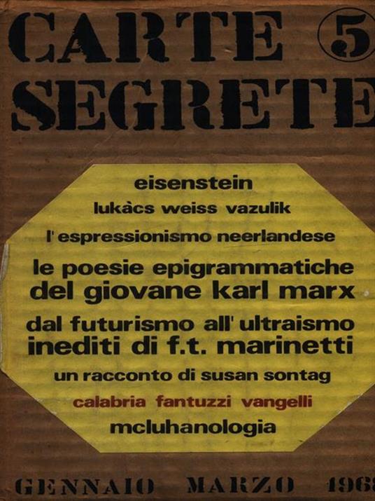 Carte segrete n. 5/gennaio-marzo 1968 -   - copertina