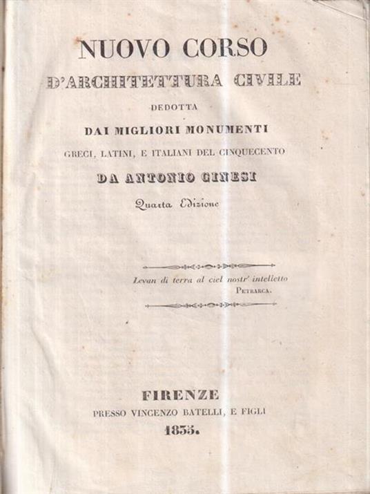 Nuovo corso d'architettura civile - Antonio Ginesi - copertina