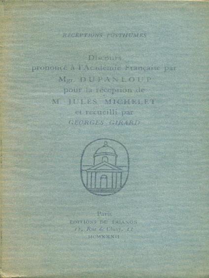 Receptions de Michelet - Dupanloup - copertina