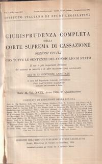 Giurisprudenza completa della corte suprema di cassazione 1950, I quadrimestre
