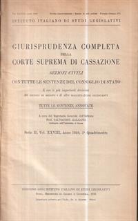 Giurisprudenza completa della corte suprema di cassazione 1949, III quadrimestre