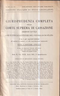 Giurisprudenza completa della corte suprema di cassazione 1951, II quadrimestre