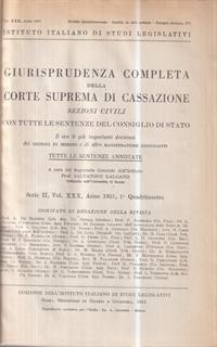 Giurisprudenza completa della corte suprema di cassazione 1951, I quadrimestre