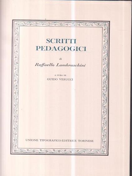 Scritti pedagogici - Raffaello Lambruschini - copertina