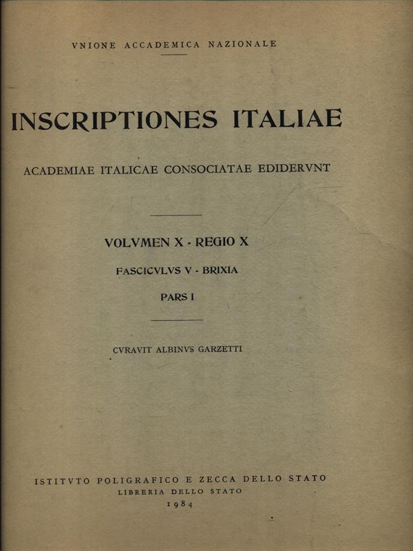 Iscriptiones italiae volumen X Regio X pars I