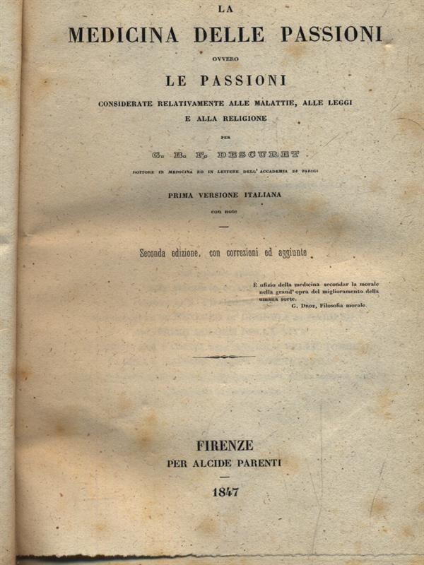 La medicina delle passioni