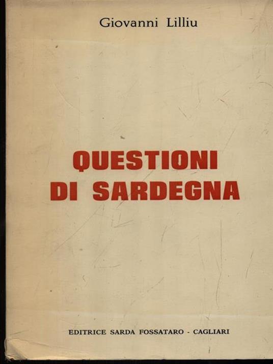 Questioni di Sardegna - Giovanni Lilliu - copertina