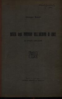 Notizia degli inventari dell'archivio di corte di Casa Savoia