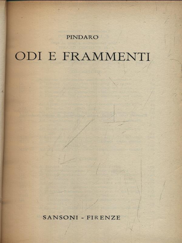 Odi e frammenti