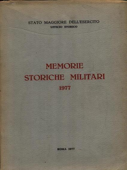 Memorie storiche militari 1977 - copertina