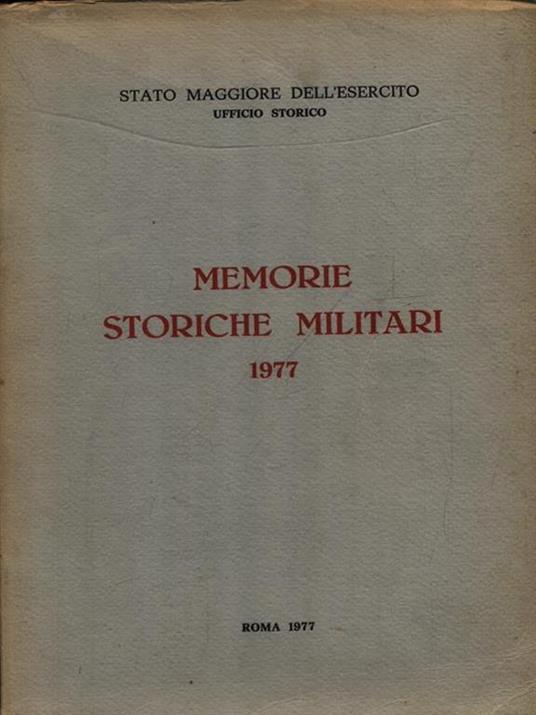 Memorie storiche militari 1977 - copertina