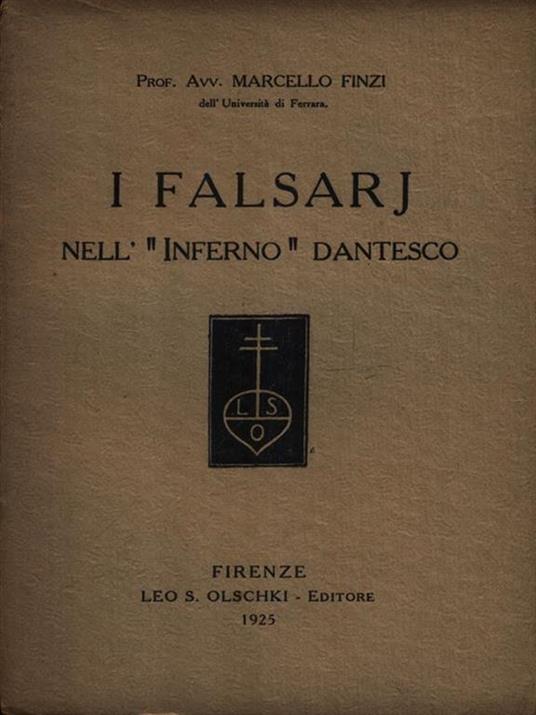 I falsarj nell'inferno dantesco - Marcello Finzi - copertina