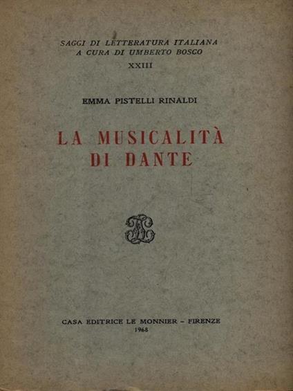 La musicalità di Dante - Emma Pistelli Rinaldi - copertina
