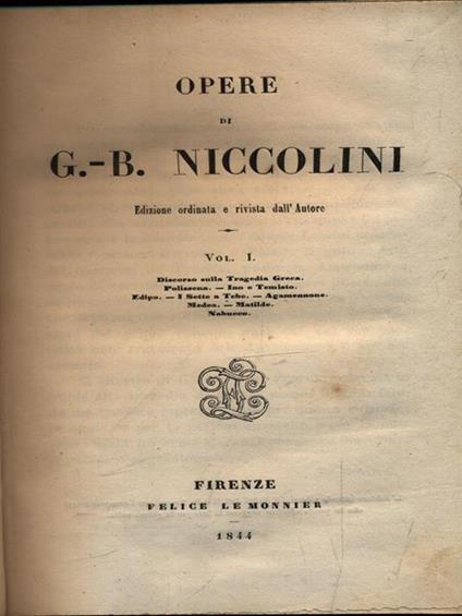 Opere 3vv - G. Battista Niccolini - copertina
