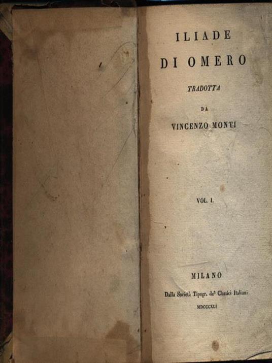 Iliade - Omero - copertina