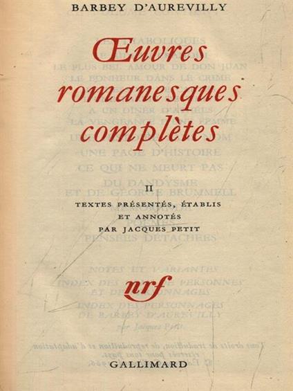 Oeuvres romanesques completes 2vv - copertina