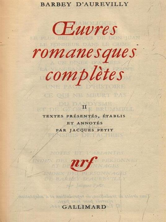 Oeuvres romanesques completes 2vv - copertina