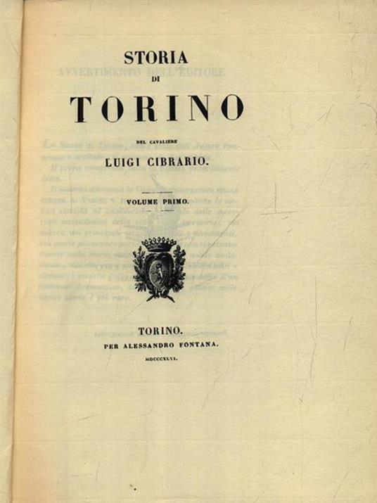Storia di Torino 2vv - Luigi Cibrario - copertina