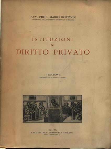 Istituzioni di diritto privato - Mario Rotondi - copertina