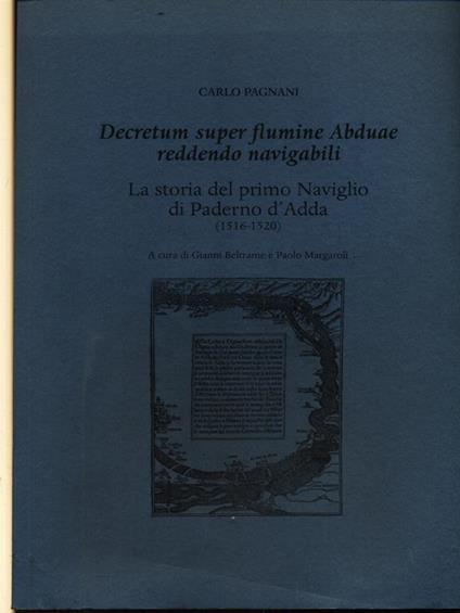 Decretum super flumine Abduae reddendo navigabili - Carlo Pagnani - copertina