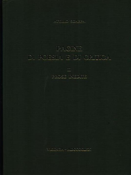 Pagine di poesia e critica 3vv - Attilio Scarpa - copertina